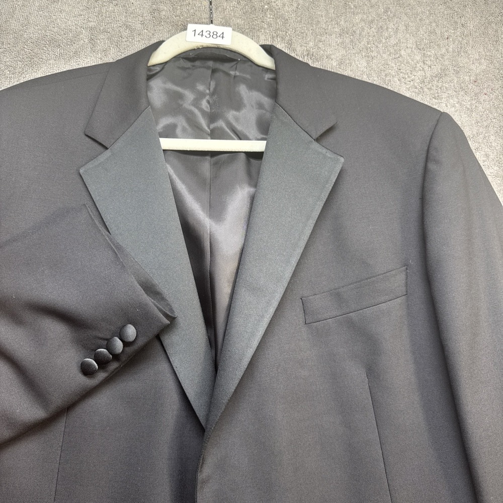 Samuelsohn wool‎ tuxedo jacket black satin lapel formal dinner blazer mens 46R